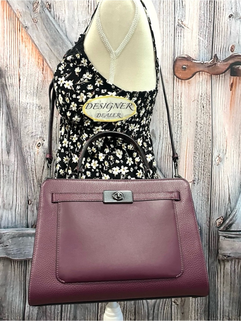 COACH Lane Mixed Leather Carryall Snake Skin CC329 NWOT